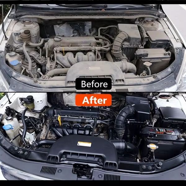 Spray nettoyant pour compartiment moteur haute performance, dégraissant pour compartiment moteur automobile, puissant agent nettoyant pour éliminer les taches d'huile et de graisse pour voiture