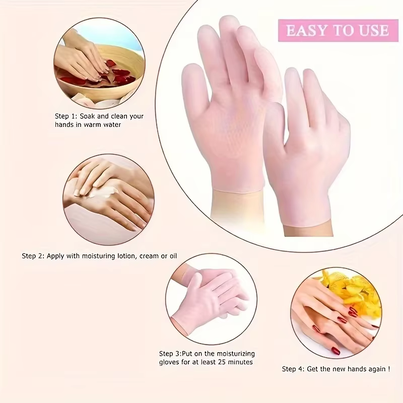 2 paires de gants en silicone réutilisables pour mains sèches