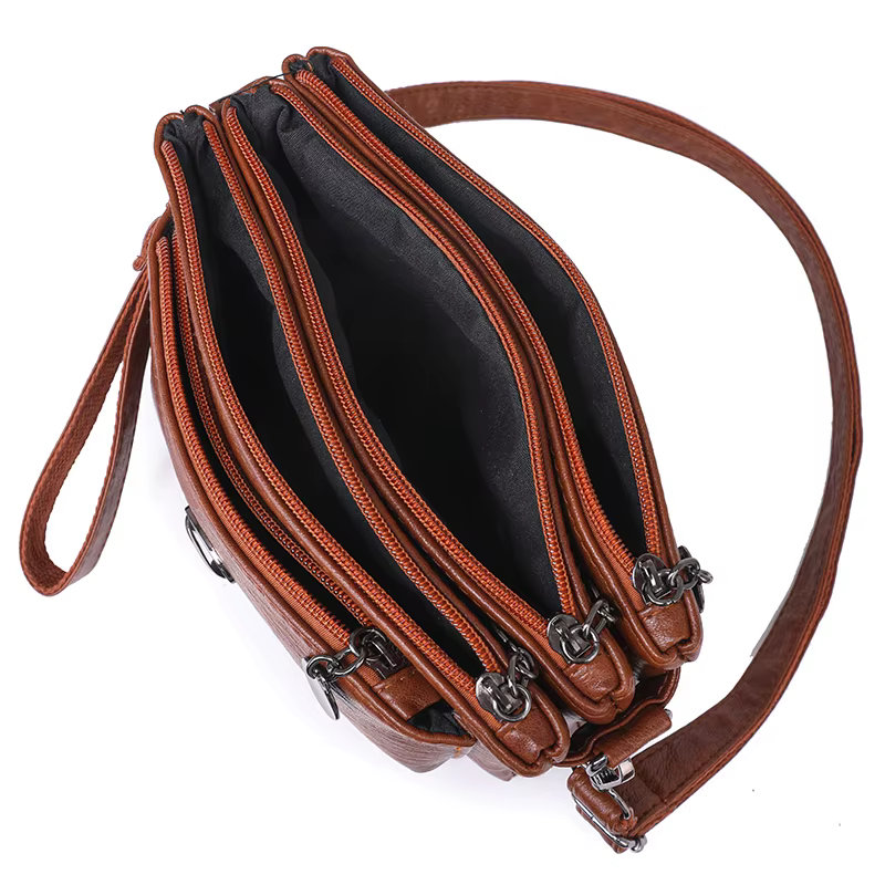 Sac à main multicouche en cuir souple pour femmes, nouvelle mode, sac pour maman moyenne et âgée, cent paires, épaule simple D, 2025