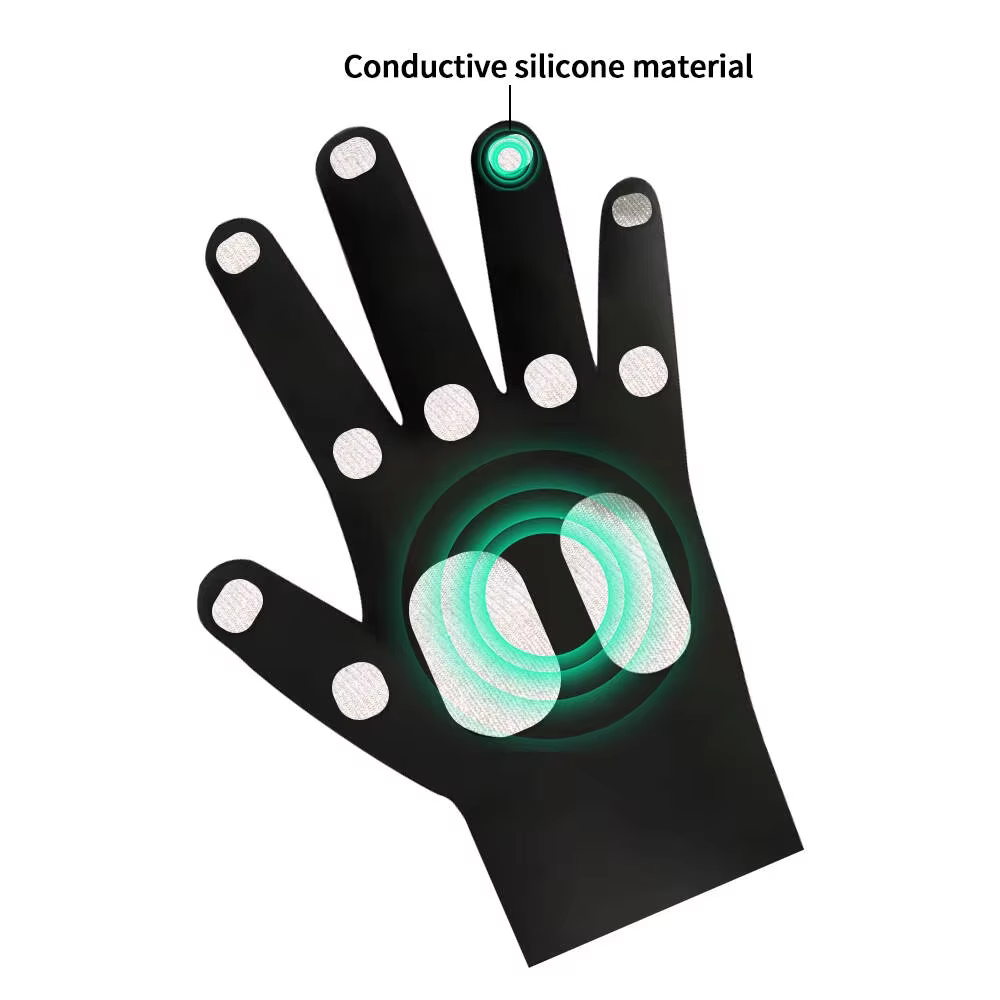 Gants de massage EMS pour le raffermissement de la peau et le contour du corps