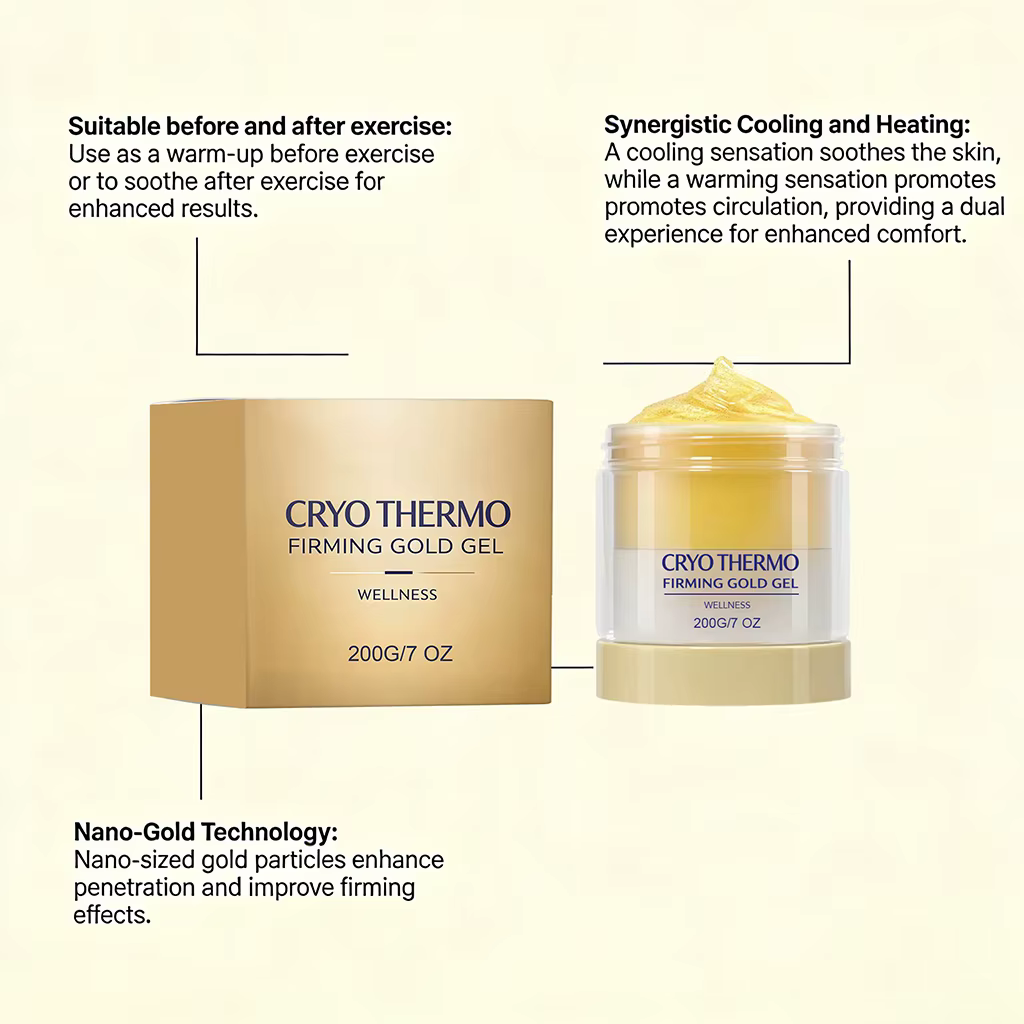 Gel Cryo Thermo Raffermissant Or pour le Traitement du Relâchement Cutané