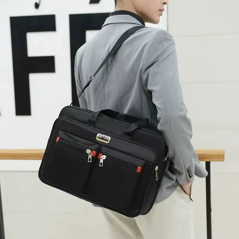 Porte-documents d'affaires de grande capacité pour hommes, sac à bandoulière Portable polyvalent, sac à main à poches multiples pour usage professionnel et décontracté