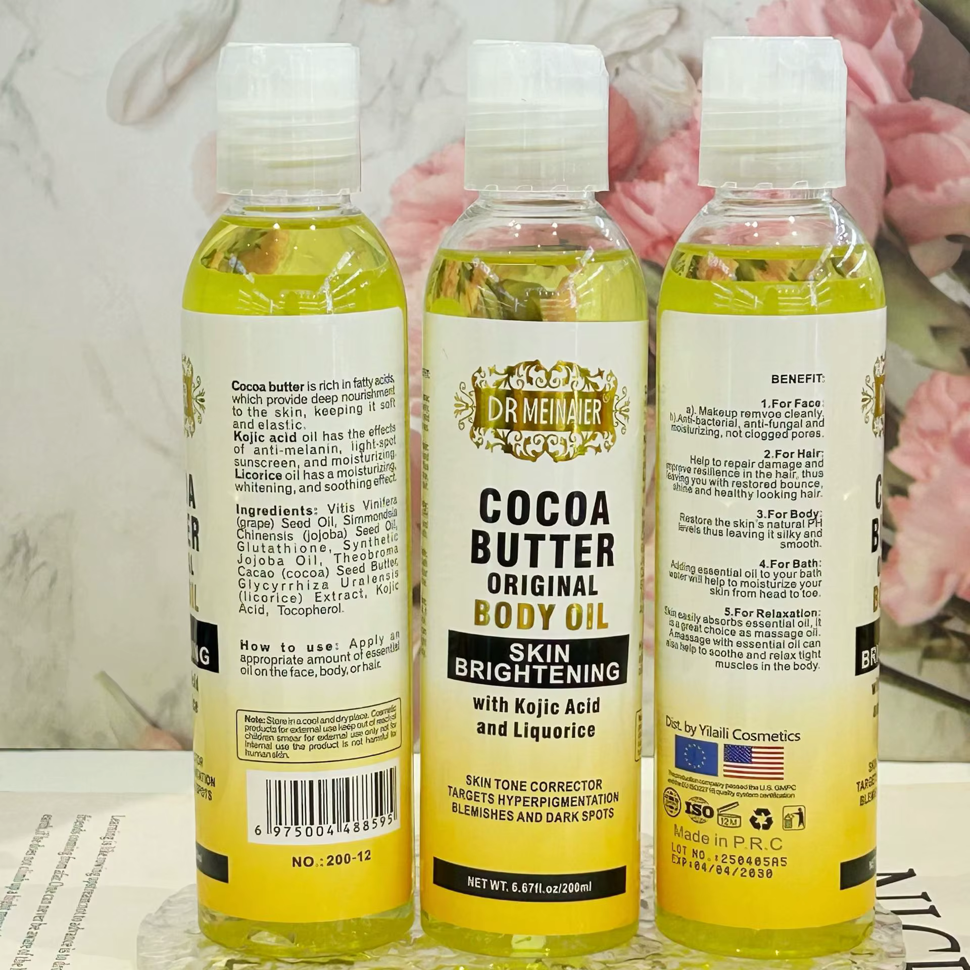 Huile de soin pour le corps au beurre de cacao