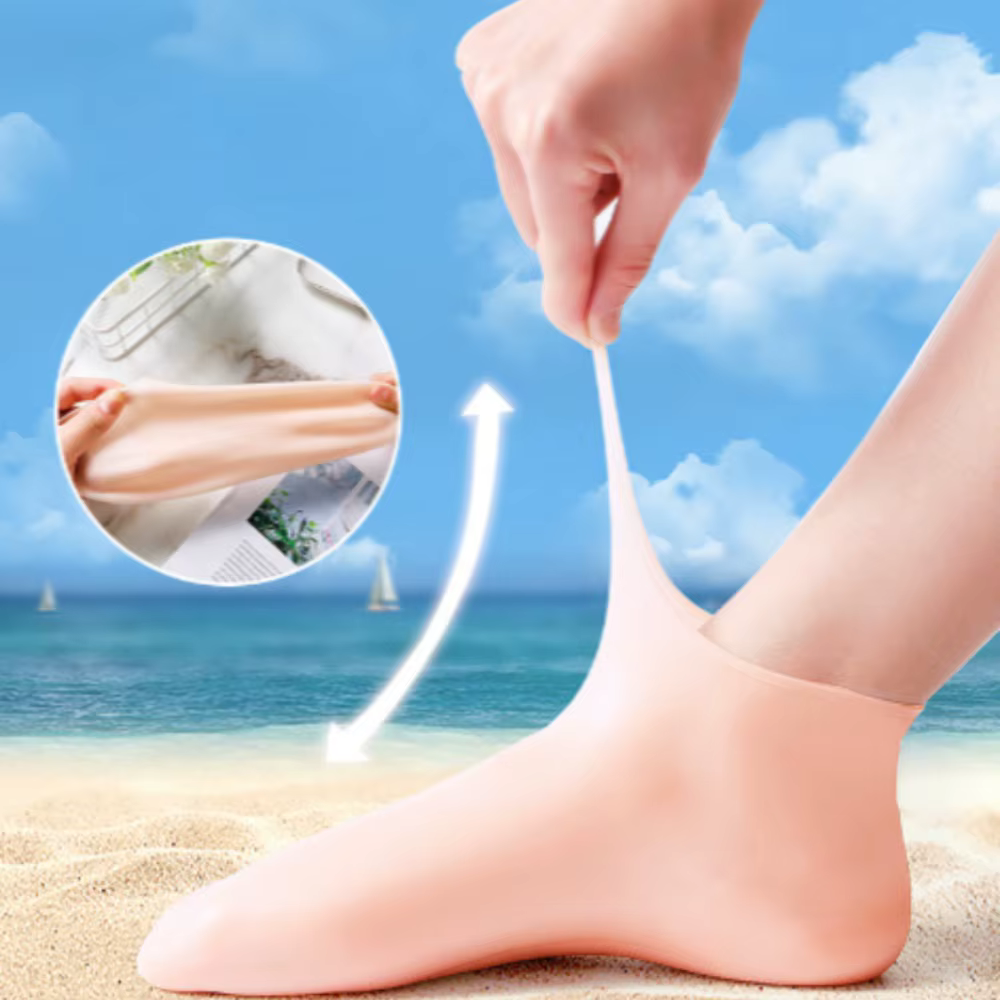2 paires de chaussettes en silicone pour le soin des pieds