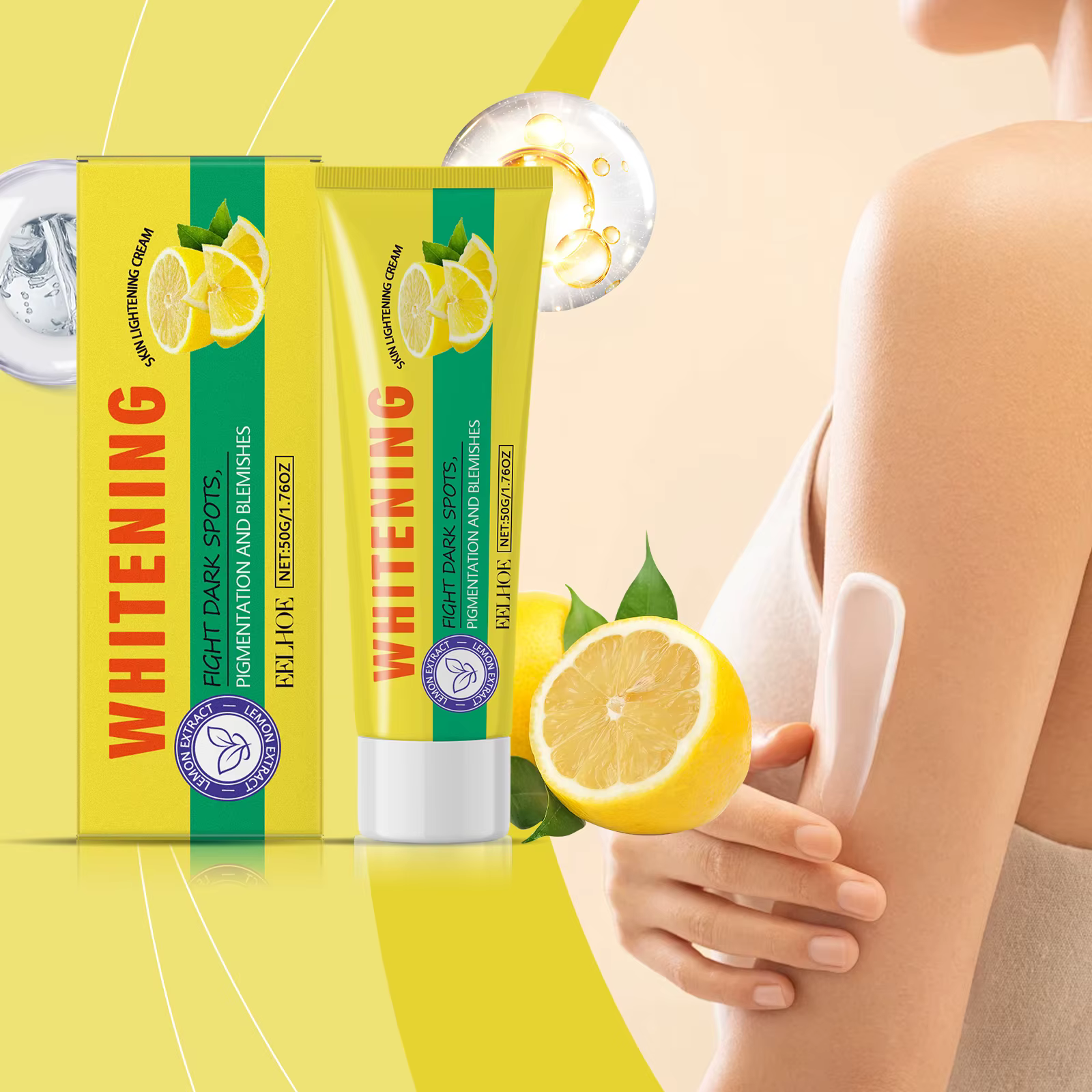 Eelhoe Lotion pour le corps au citron hydrate doucement la peau laisser lisse brillant rafraîchissant parfumé hydratant améliore la sécheresse