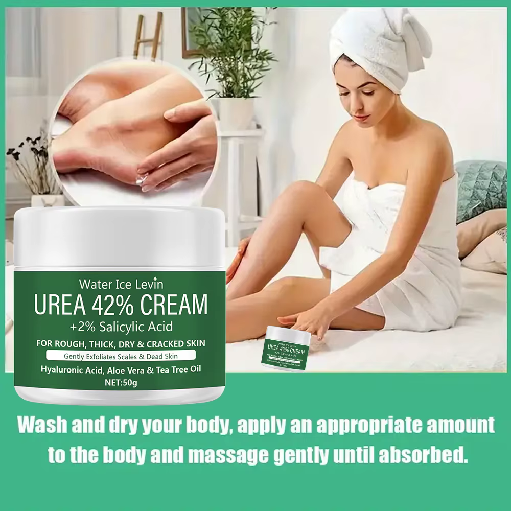 Urea 42% + 2% Crème à l'acide salicylique avec acide hyaluronique et huile d'arbre à thé