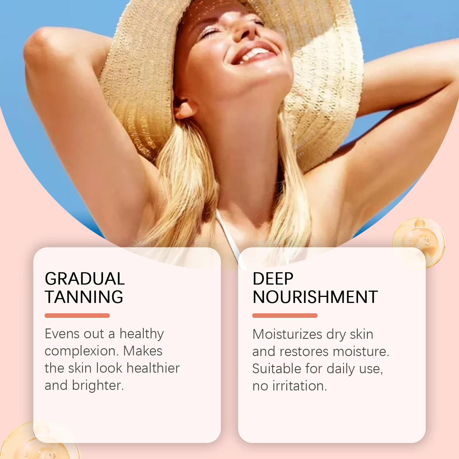 Crème de bronzage pour le corps dans le solarium