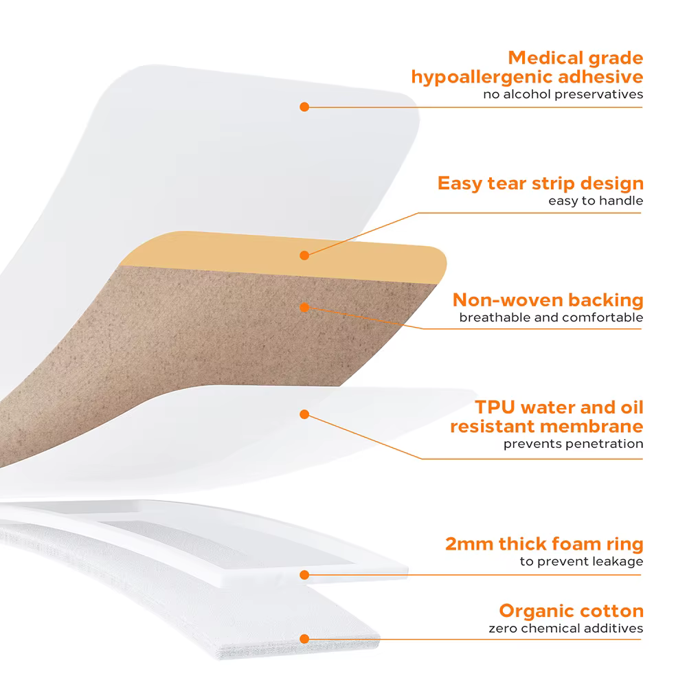 Patchs d'huile de ricin jetables en coton biologique