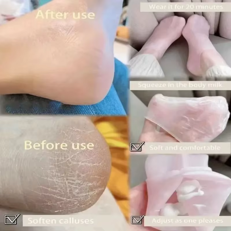 Chaussettes hydratantes en silicone pour pieds secs et gercés