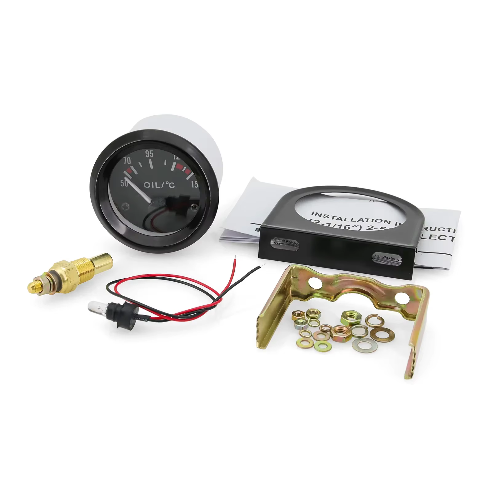 Jauge de pression d'huile 52MM, thermomètre d'eau, voltmètre, jauge de niveau de carburant avec support pour véhicule universel 12V