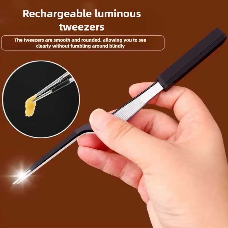 Cure-oreille lumineux avec lumière LED, pince à cérumen visuelle, crochet à cérumen, outils de nettoyage d'oreilles rechargeables pour enfants/adultes