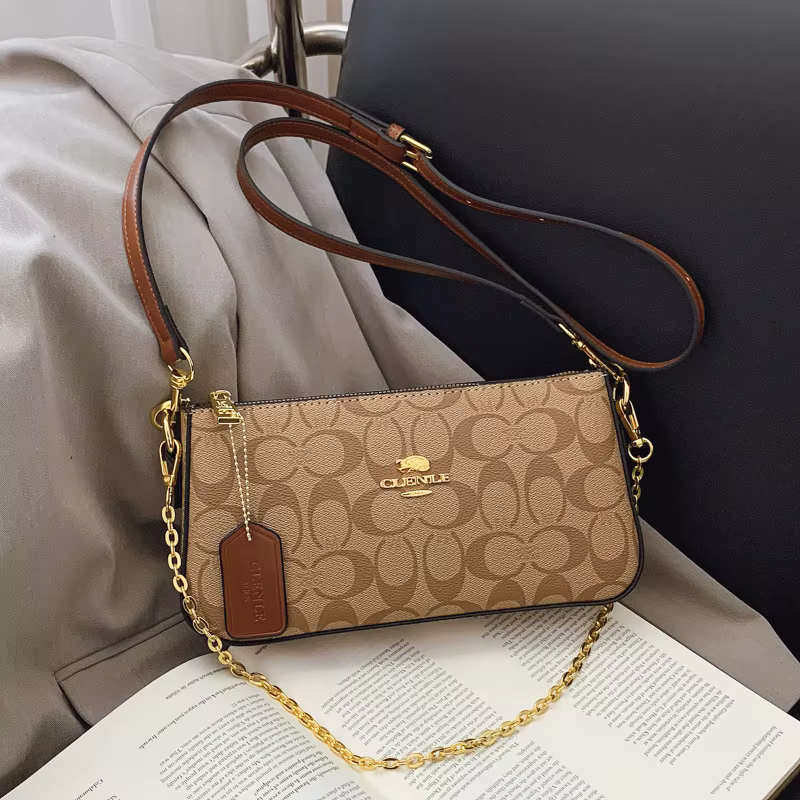 Sac à main de style haut de gamme avec chaîne pour femme, imprimé vintage, sac bandoulière élégant, sac à l'épaule, sac porté travers, Nouveauté