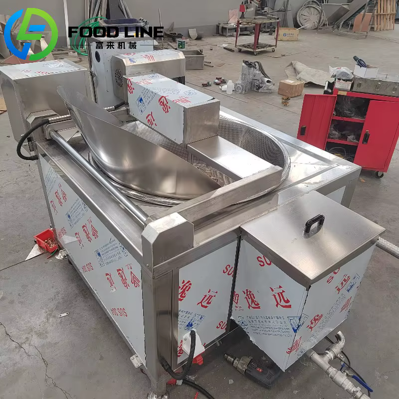 Friteuse électrique industrielle ronde à gaz, pour maïs, beignets, haricots à pain, Machine continue pour la fabrication de pommes de terre et de frites