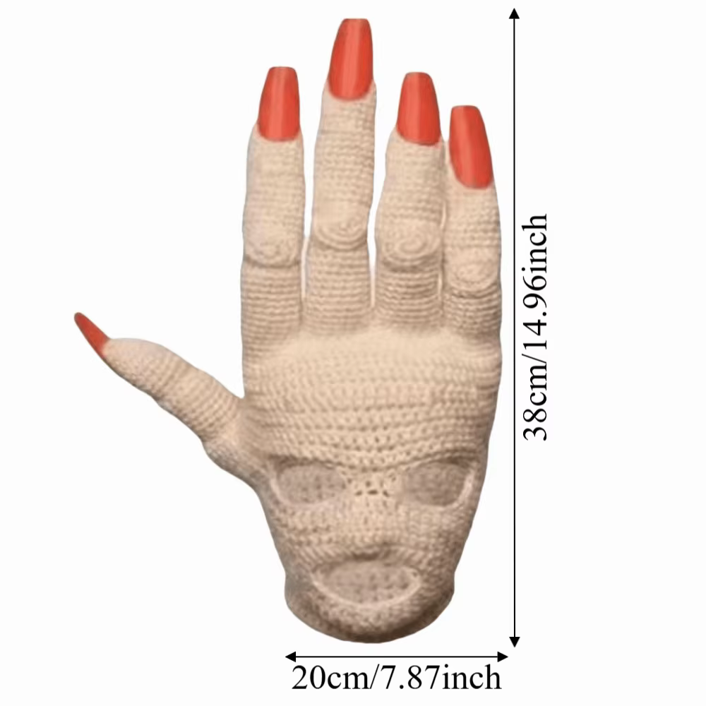 Couvre-tête en crochet en forme de paume, fait main, design amusant, accessoire de farce, chapeau créatif abstrait, nouveauté, masque facial en crochet