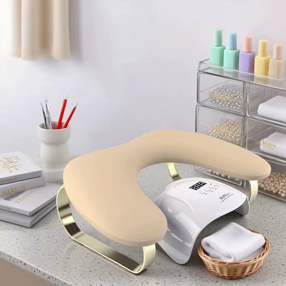 Support de manucure en forme de U avec coussin inclinable