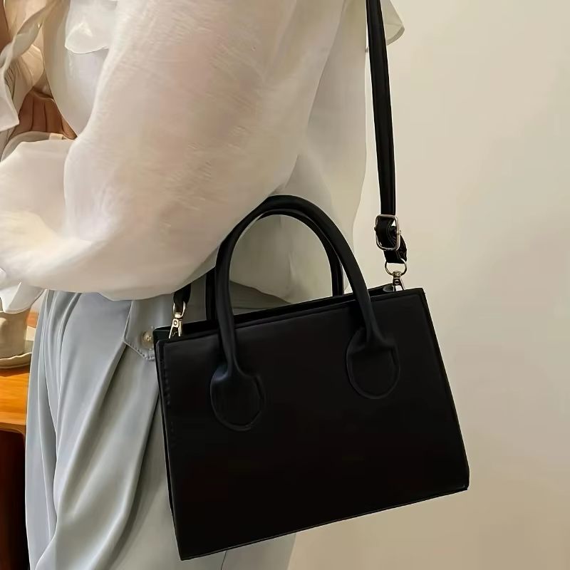 Sac à main carré tendance pour femme, mini sac bandoulière simple, sac à bandoulière minimaliste à poignée supérieure, sac de créateur de couleur unie