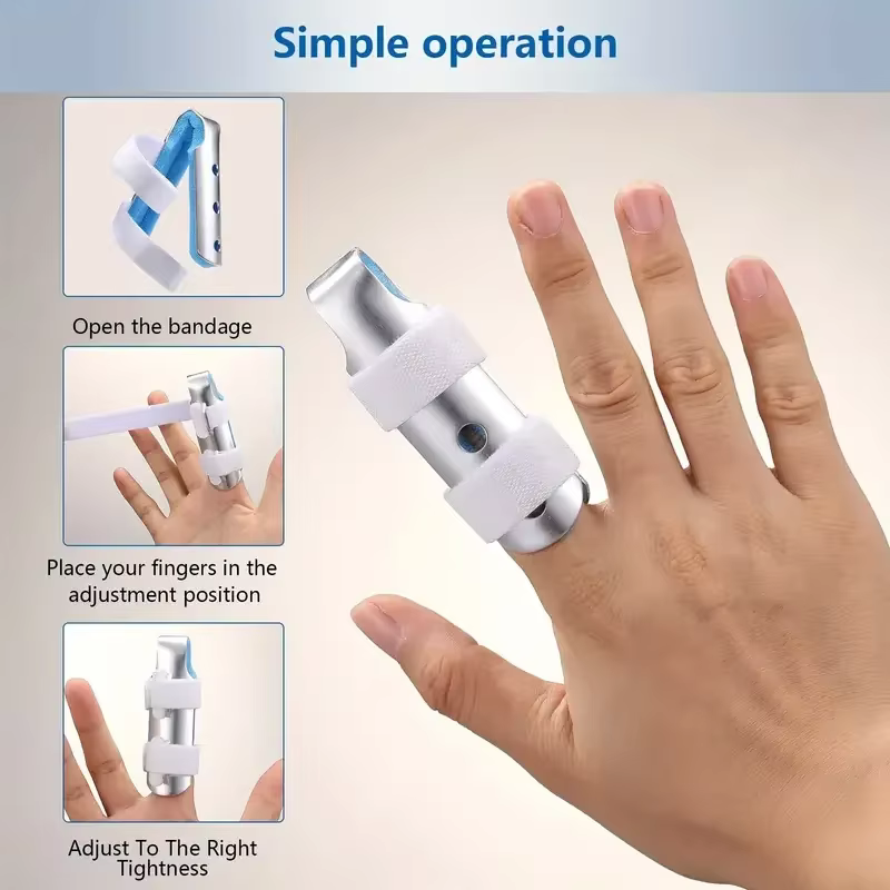 Attelle de doigt 1-3 pièces, support stabilisateur pour l'immobilisation des doigts et l'élimination des douleurs articulaires, bleue, pour doigts cassés