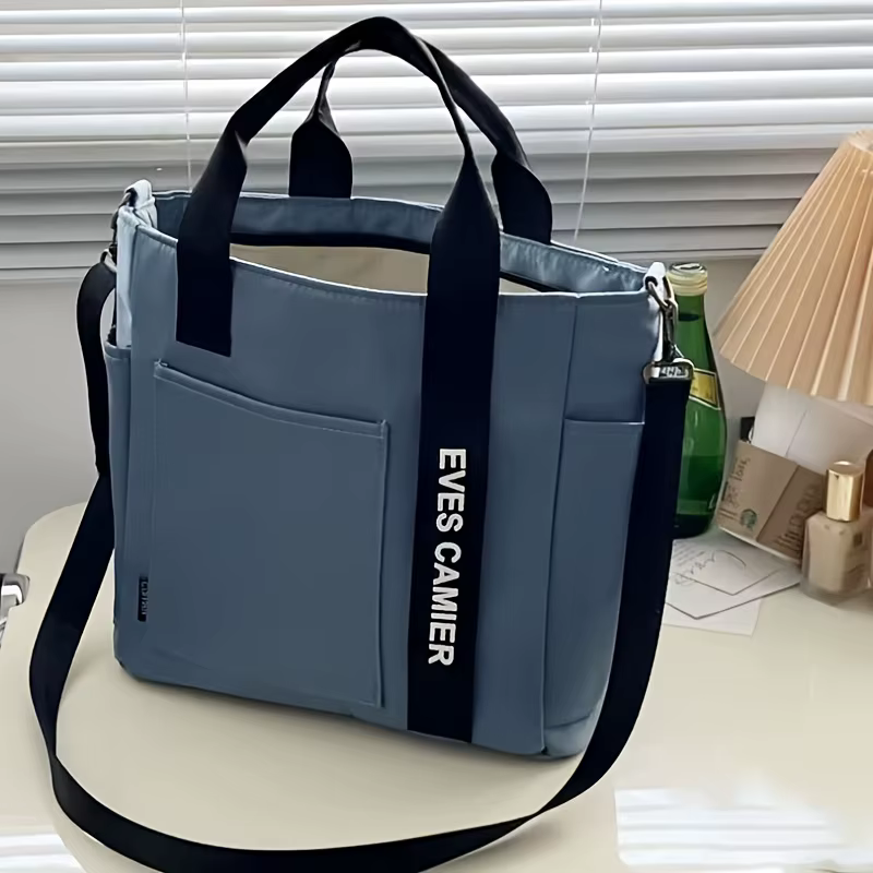 Sac fourre-tout en toile, sac à main simple à la mode, sac à bandoulière pour femmes, sac de transport à main, sac polochon avec fermeture à glissière