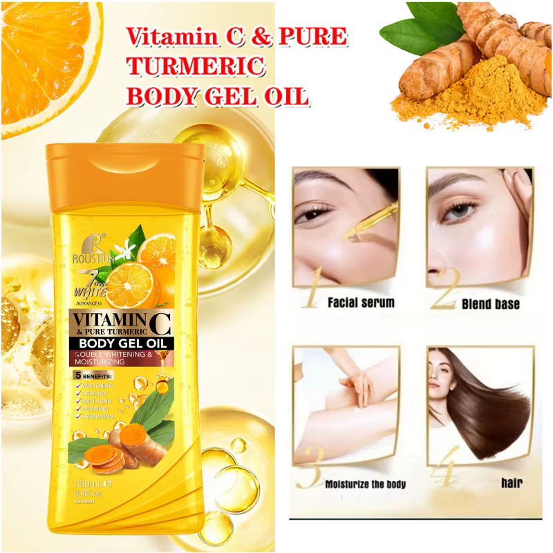 200ML VITAMINE C PURE TURMERIC Huile corporelle Hydratante