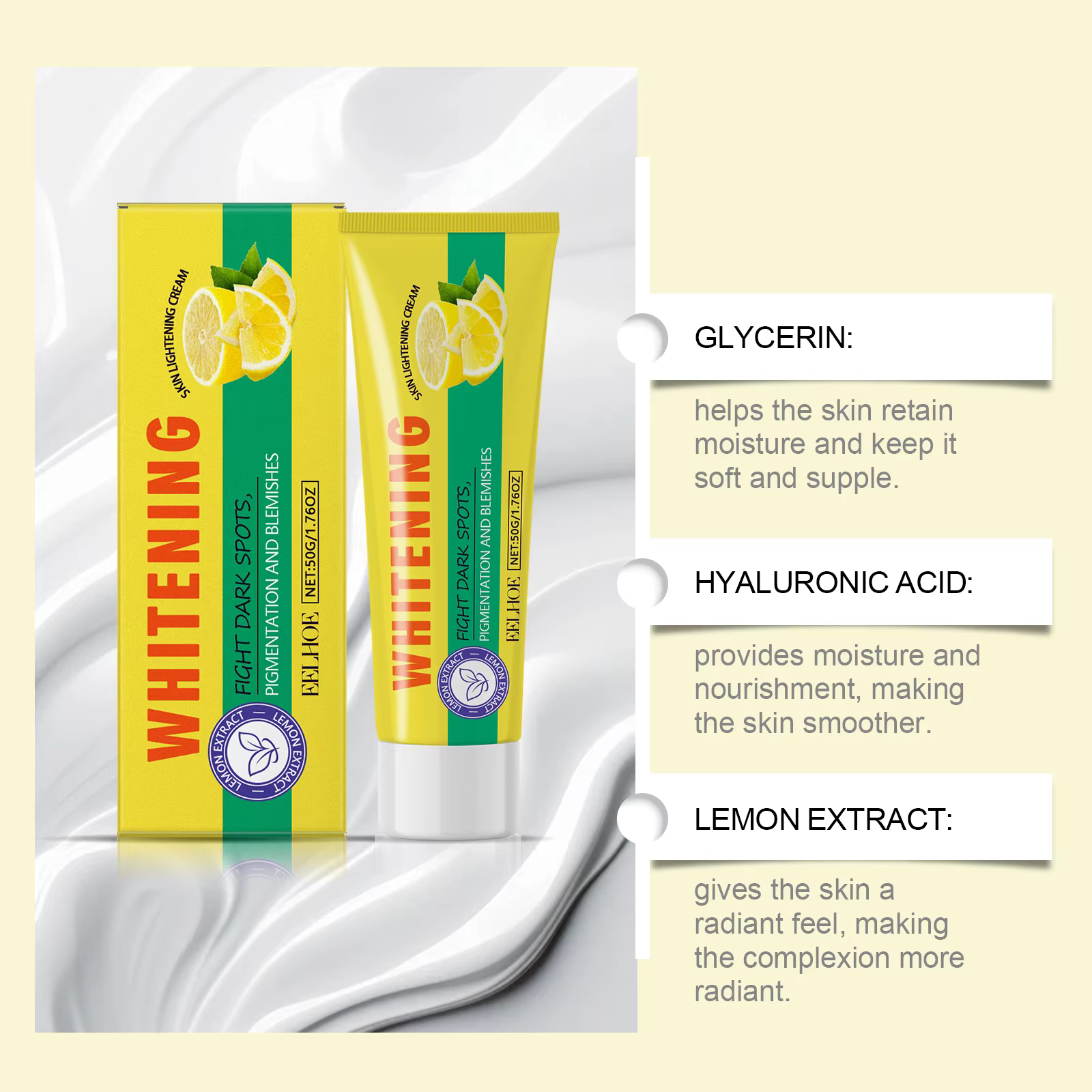 Eelhoe Lotion pour le corps au citron hydrate doucement la peau laisser lisse brillant rafraîchissant parfumé hydratant améliore la sécheresse