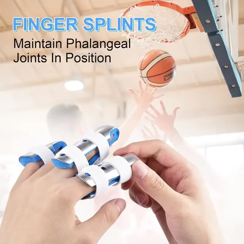 Attelle de doigt 1-3 pièces, support stabilisateur pour l'immobilisation des doigts et l'élimination des douleurs articulaires, bleue, pour doigts cassés