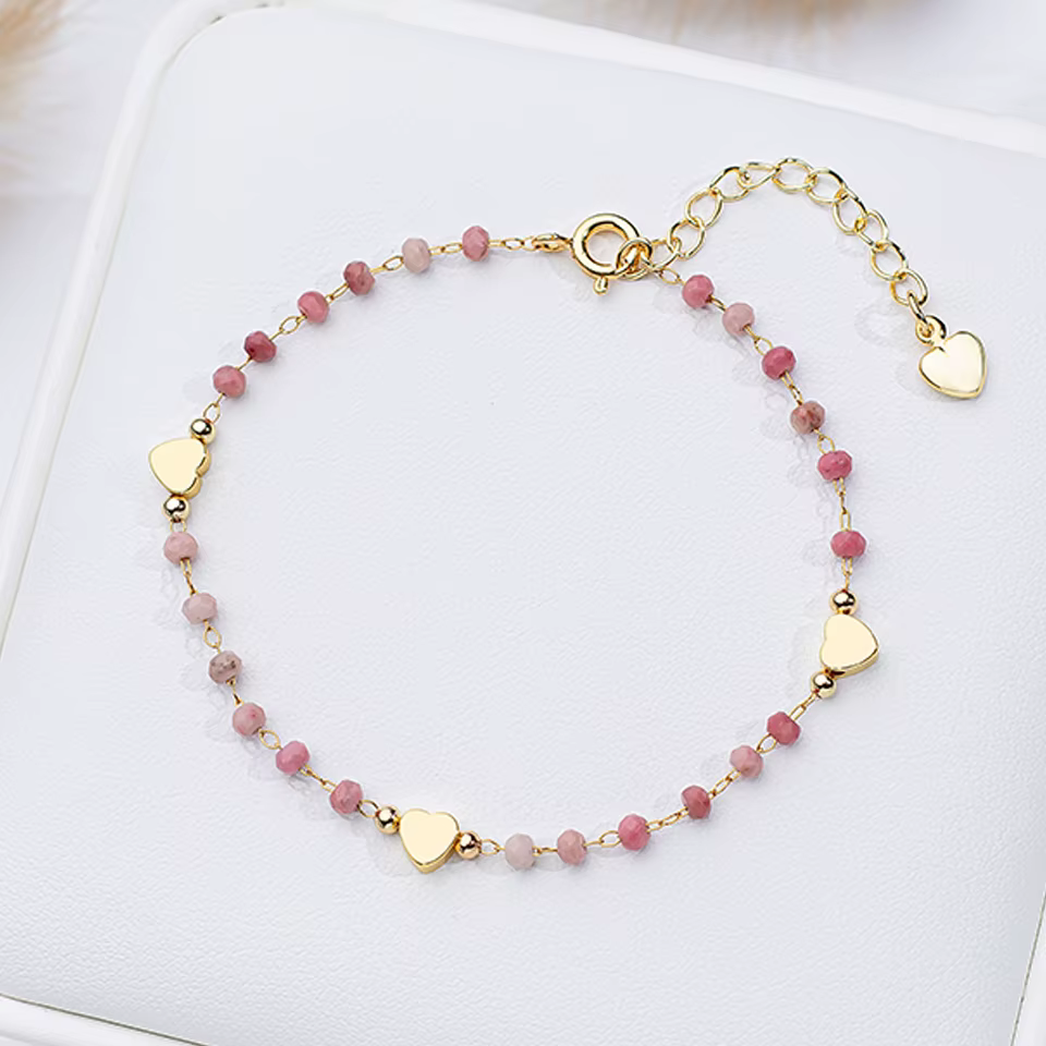 Bracelet en pierre naturelle pour femmes, bijoux à la mode, chaîne de travail manuel, Design en forme de cœur