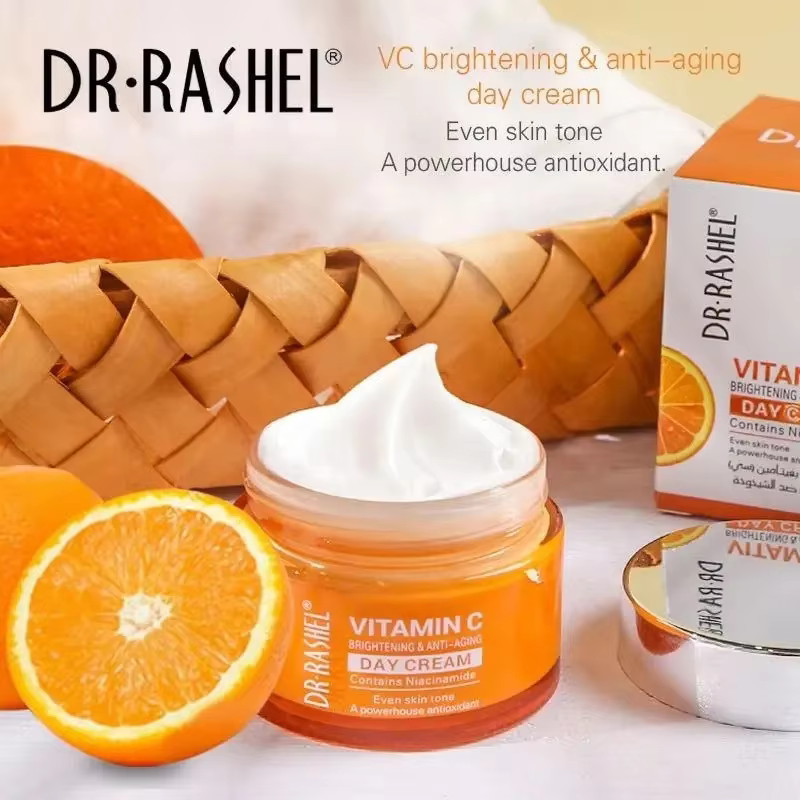 DR.RASHEL Crème de jour rafraîchissante non grasse de la série Vitamin C avec protection solaire Soins complets et tous