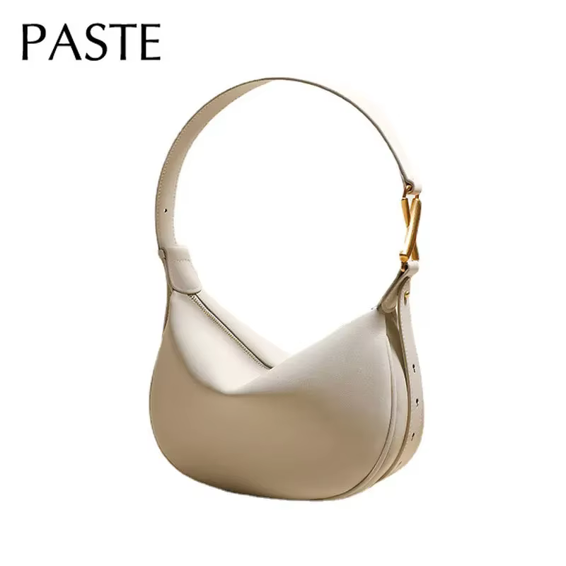 Mn Design-Sac à Main Demi-Lune Hobo en Cuir group pour Femme, Fourre-Tout à Poignée Unique, Sac à Main Aisselle, Beige, 2025