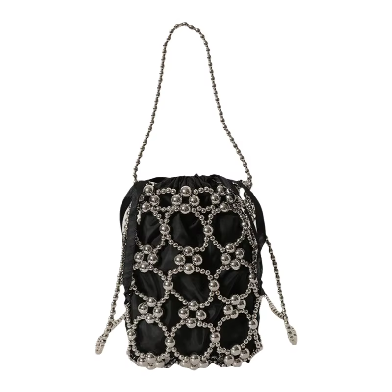 Sac à main chic pour femme avec perles, sac bandoulière, style frais et élégant, nouvelle collection printemps-été, pochette tendance