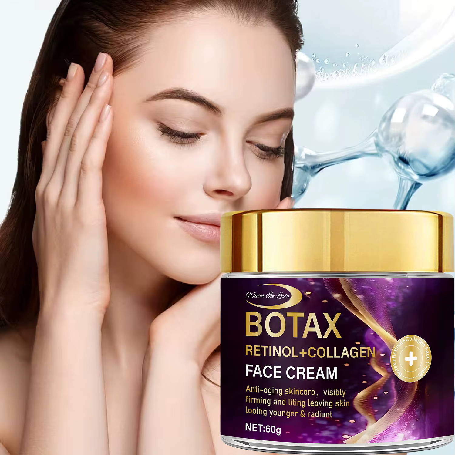 Crème visage au rétinol + collagène BOTAX : anti-âge, raffermit/levage visiblement, reconstitue les nutriments pour les peaux plus jeunes, radiantes et plus douces