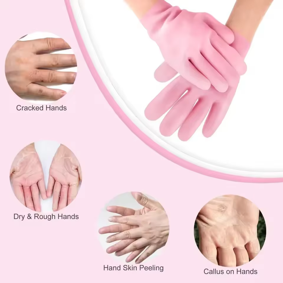 1 Paire de Gants et Chaussettes Hydratants en Silicone Anti-Fissures
