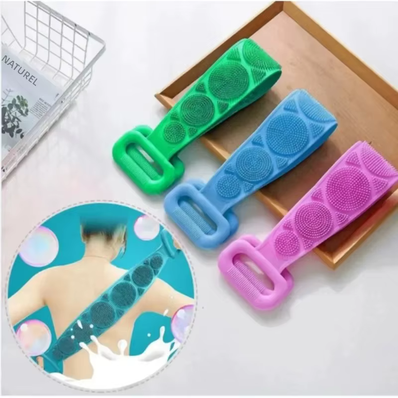 1 éponge de massage exfoliante en silicone pour le dos