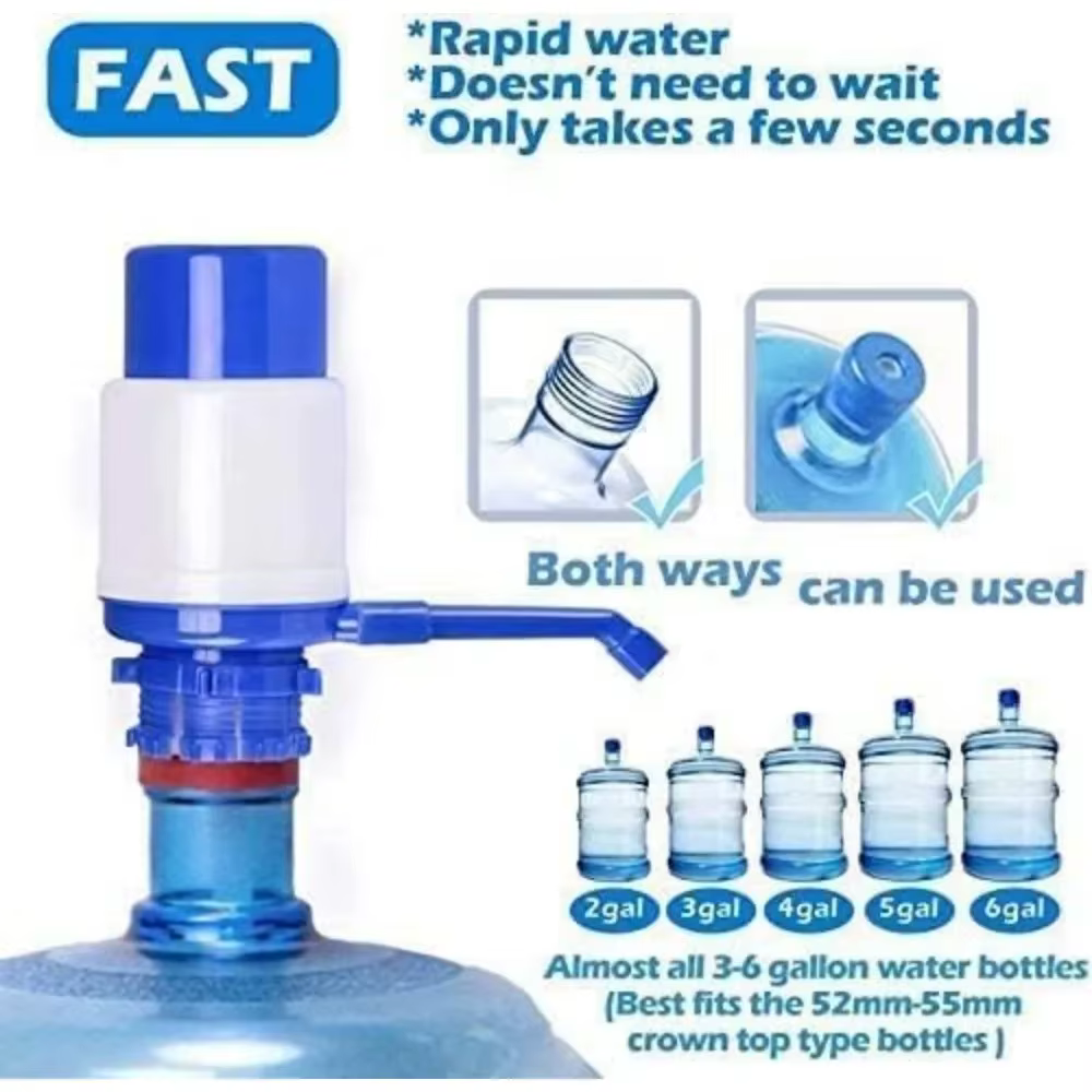 Distributeur d'eau manuel, hydratation saine, pompe à seau réglable, adapté à la maison, à l'extérieur et au bureau, pompe de distribution d'eau manuelle