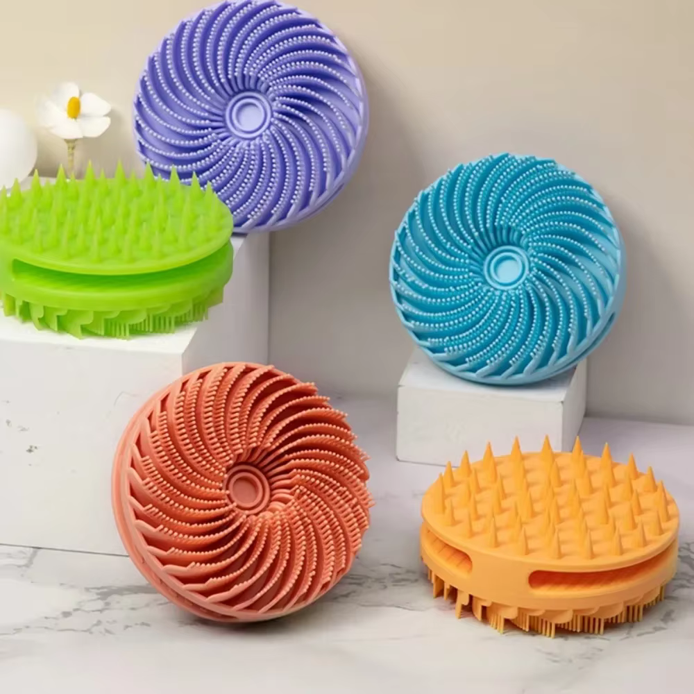 Gant de massage exfoliant doux en silicone pour le corps et le cuir chevelu