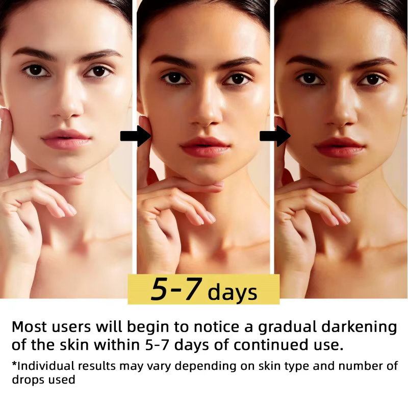 Gouttes autobronzantes 60 ml - Formule vitaminée à la bêta-carotène pour un éclat naturel sans exposition aux UV.