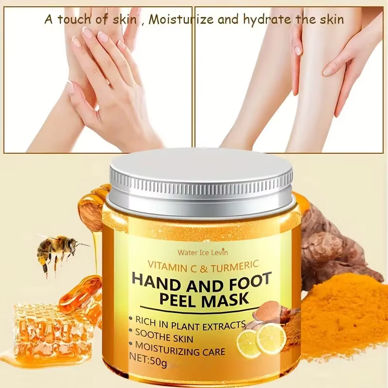 Masque à la cire pour les mains à la vitamine c et au curcuma
