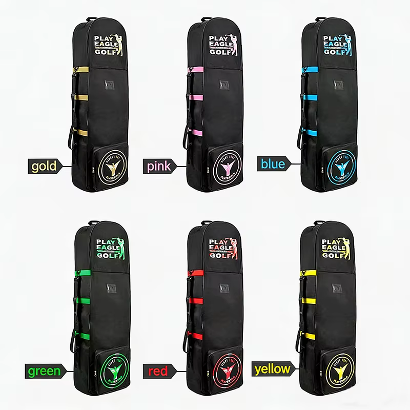 Sac de golf pour l'aviation avec roues silencieuses HKB02, grande capacité de rangement, pliable, pour voyages en avion