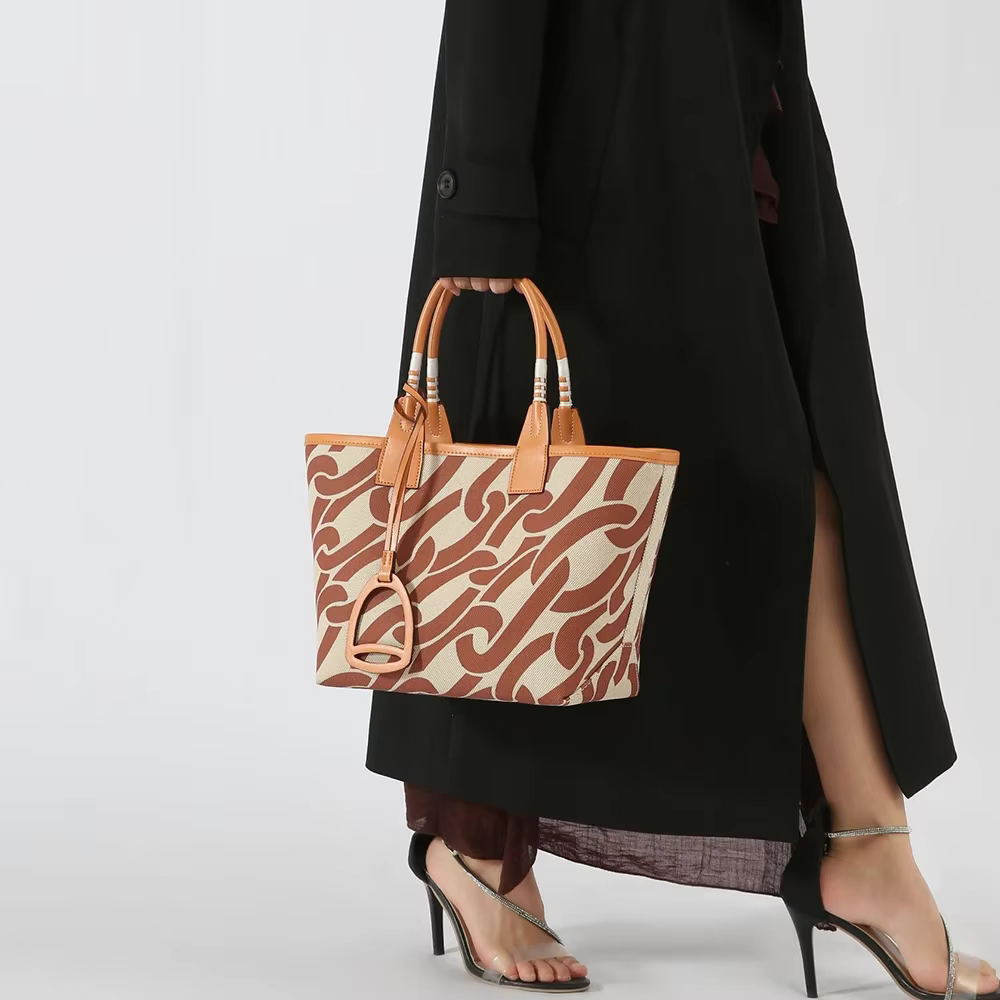 Sac fourre-tout pratique en toile pour femme, imprimé tendance, grande capacité, sac à main décontracté, sac à bandoulière, sac pour tenue femme et fille