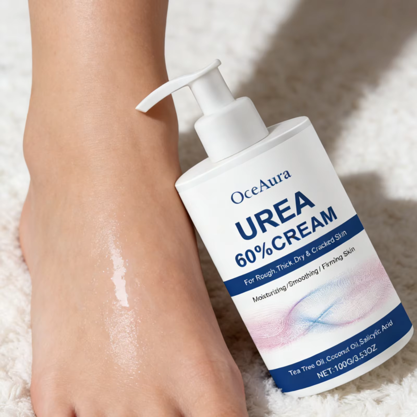 Crème pour les pieds à l'urée OceAura 60% hydratante longue durée