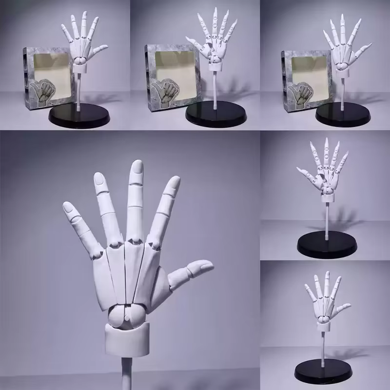 Ensemble de modèles de main articulée à l'échelle 1/1, mains articulées anatomiques exactes gauche et droite pour les figurines d'anime de référence de dessin artistique