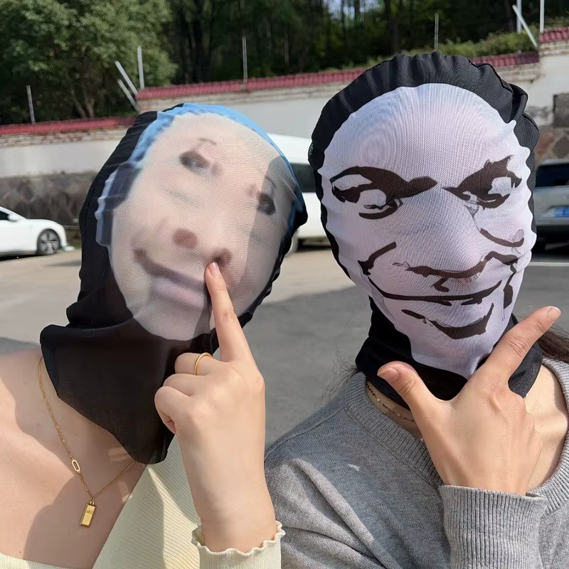 Masque facial complet drôle imprimé en 3D, masques faciaux de célébrité, maille élastique, accessoires de fête Cosplay d'halloween, couvre-chef cagoule