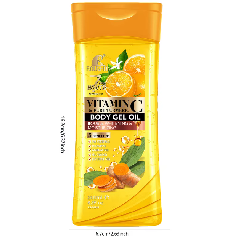 200ML VITAMINE C PURE TURMERIC Huile corporelle Hydratante