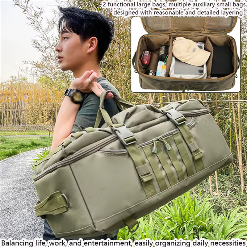 Sacs d'alpinisme en plein air pour hommes, sac à main de grande capacité, sac à dos polyvalent, sac de voyage portable, sacs à bagages à usage touristique