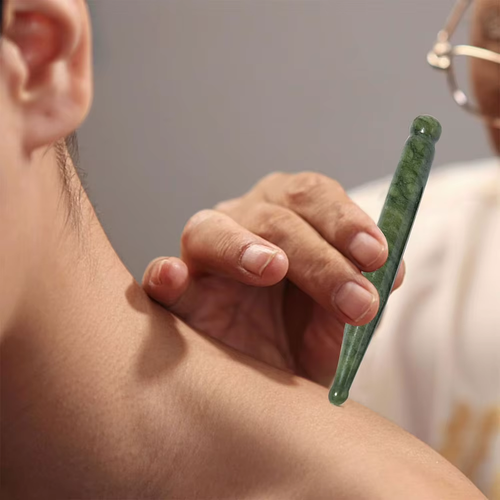 Point d'acupuncture du visage en Jade naturel