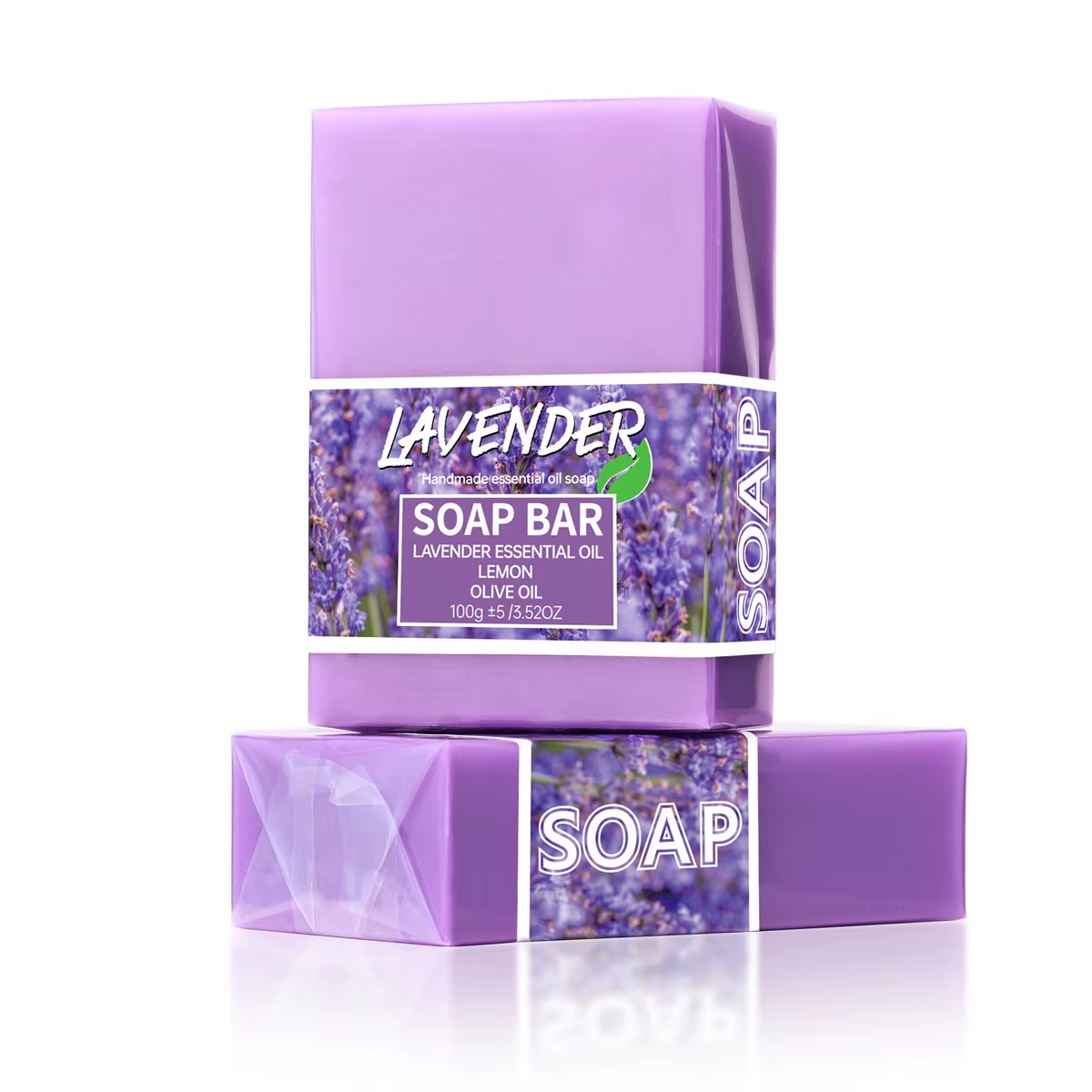 100g huile de lavande fait à la main glycérine barre de savon corps visage