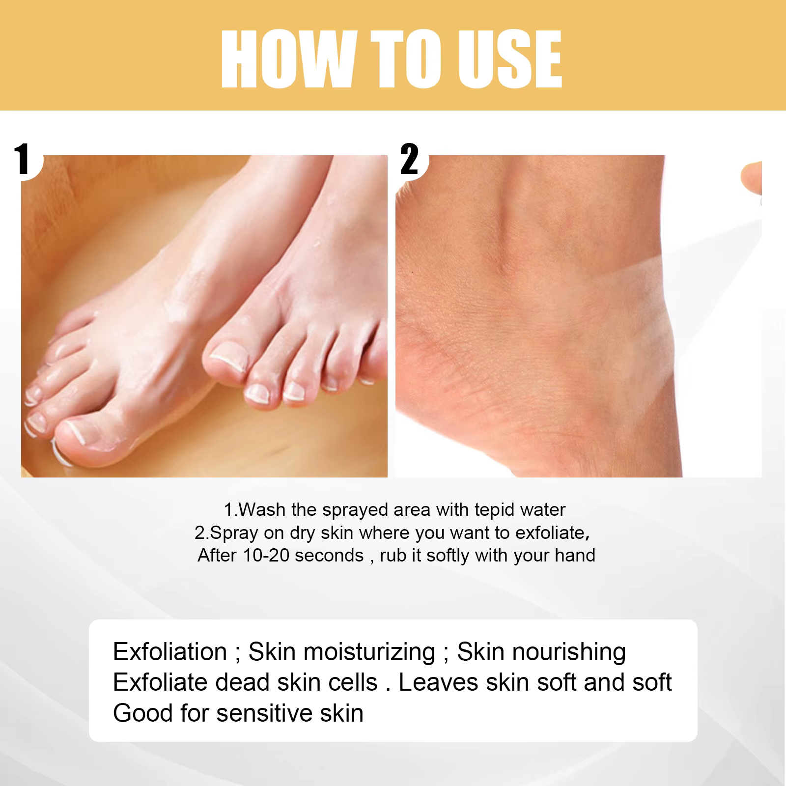 Ouhoe – Spray exfoliant pour les pieds