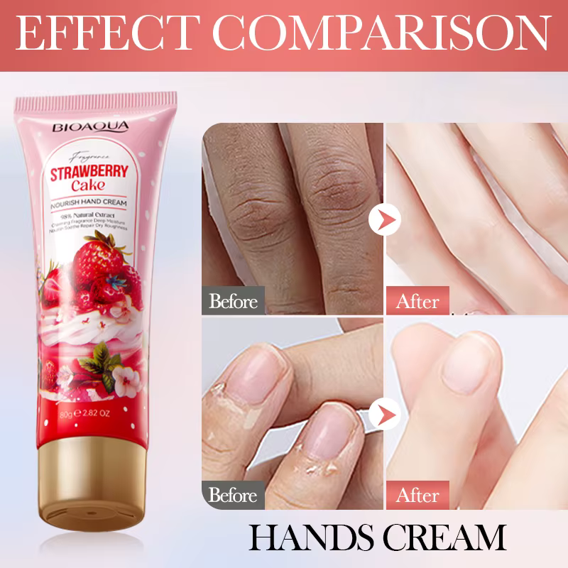 Crème pour les mains nourrissante au gâteau aux fraises 80g