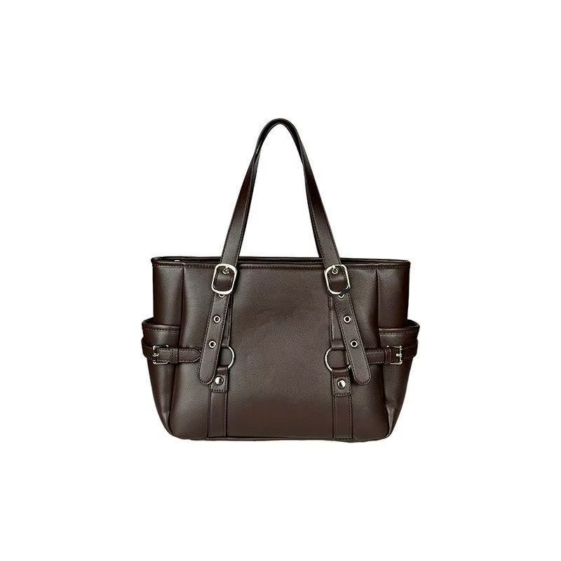 Sac à bandoulière utilitaire grande capacité pour femmes avec sangle réglable et poches latérales, sac à main rétro en cuir PU pour les voyages