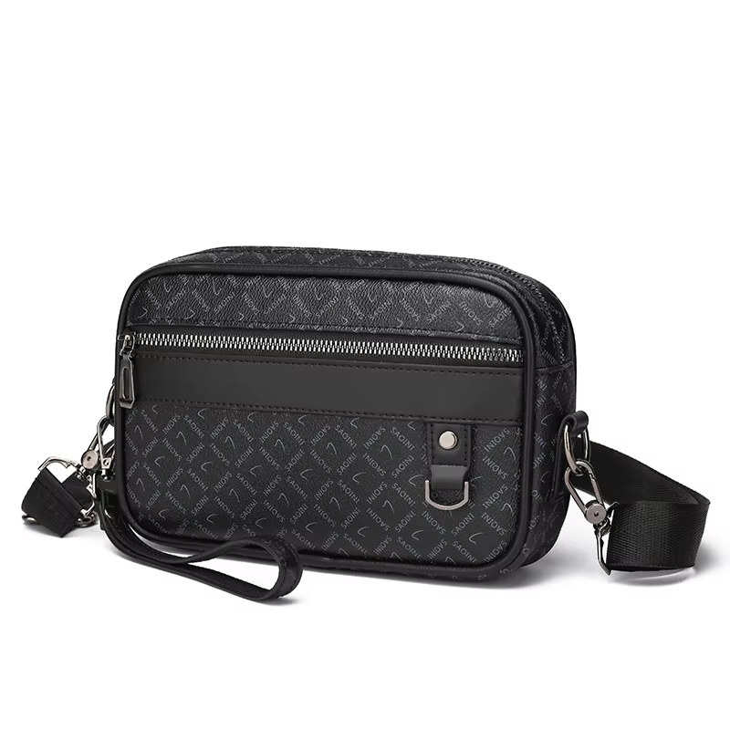 Sac pour hommes d'affaires de haute qualité en cuir PU souple Sac à main pour homme Sac à bandoulière multi-fonctionnel pochette pour hommes avec sangle de taille Sac