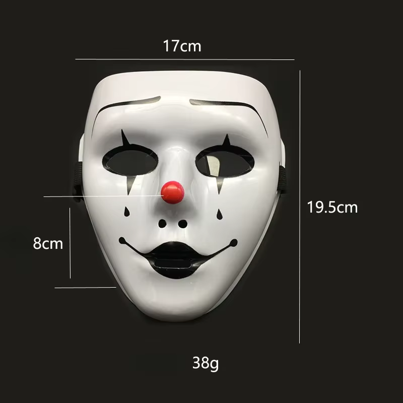 Accessoires d'Halloween Mascarade Performance Masque complet peint à la main Blanc Danse de rue Masque pour les yeux adulte Clown de la mort Noir Or